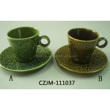 Ceramic Leaf Cup&Saucer